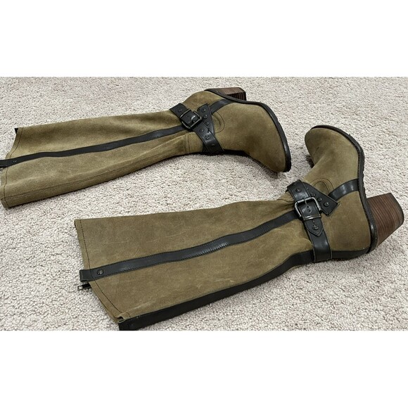 OTBT Brule Women's 10M Suede Leather Knee-High Boots Heel Side-Zip - Picture 3 of 10